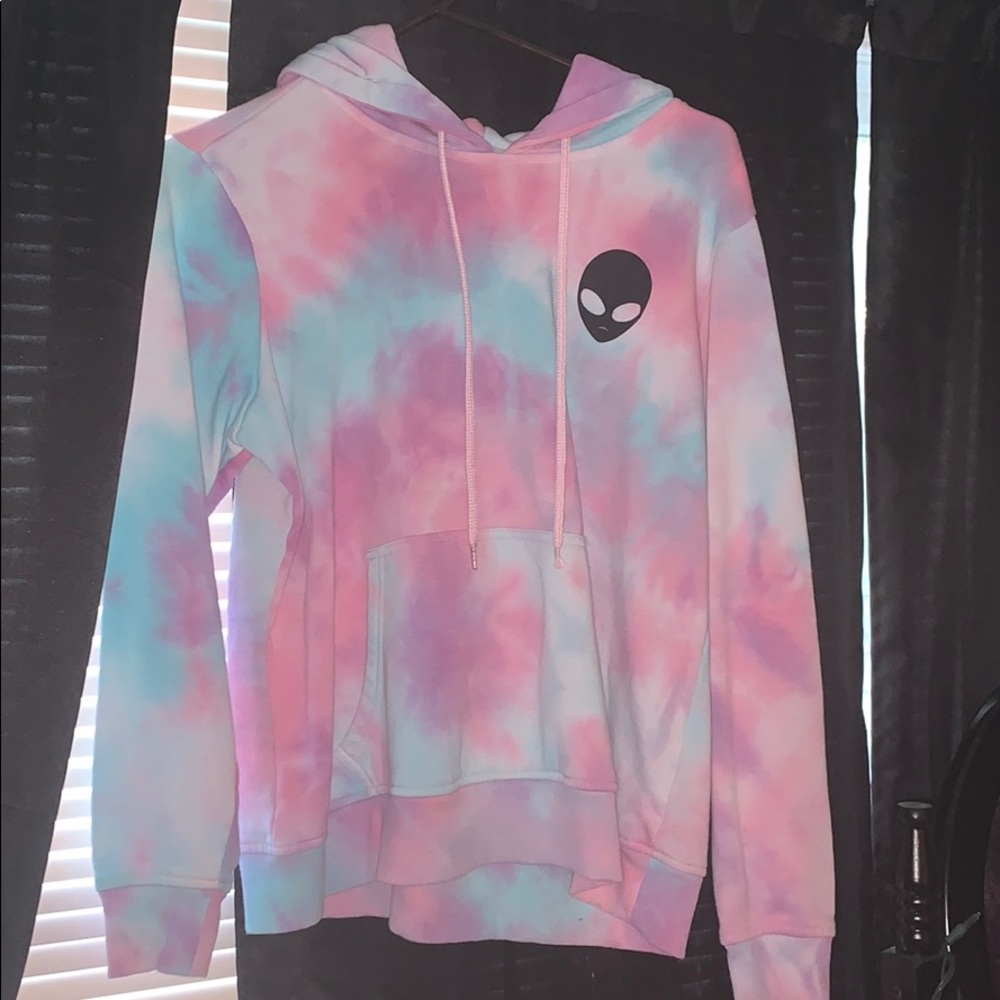Black matter alien tie dye hoodie